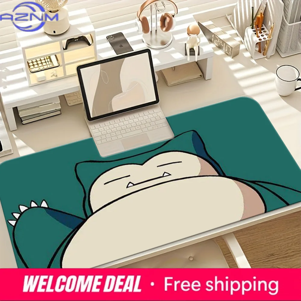 Cute Snorlax Non-Slip Washable Gaming Desk Mat