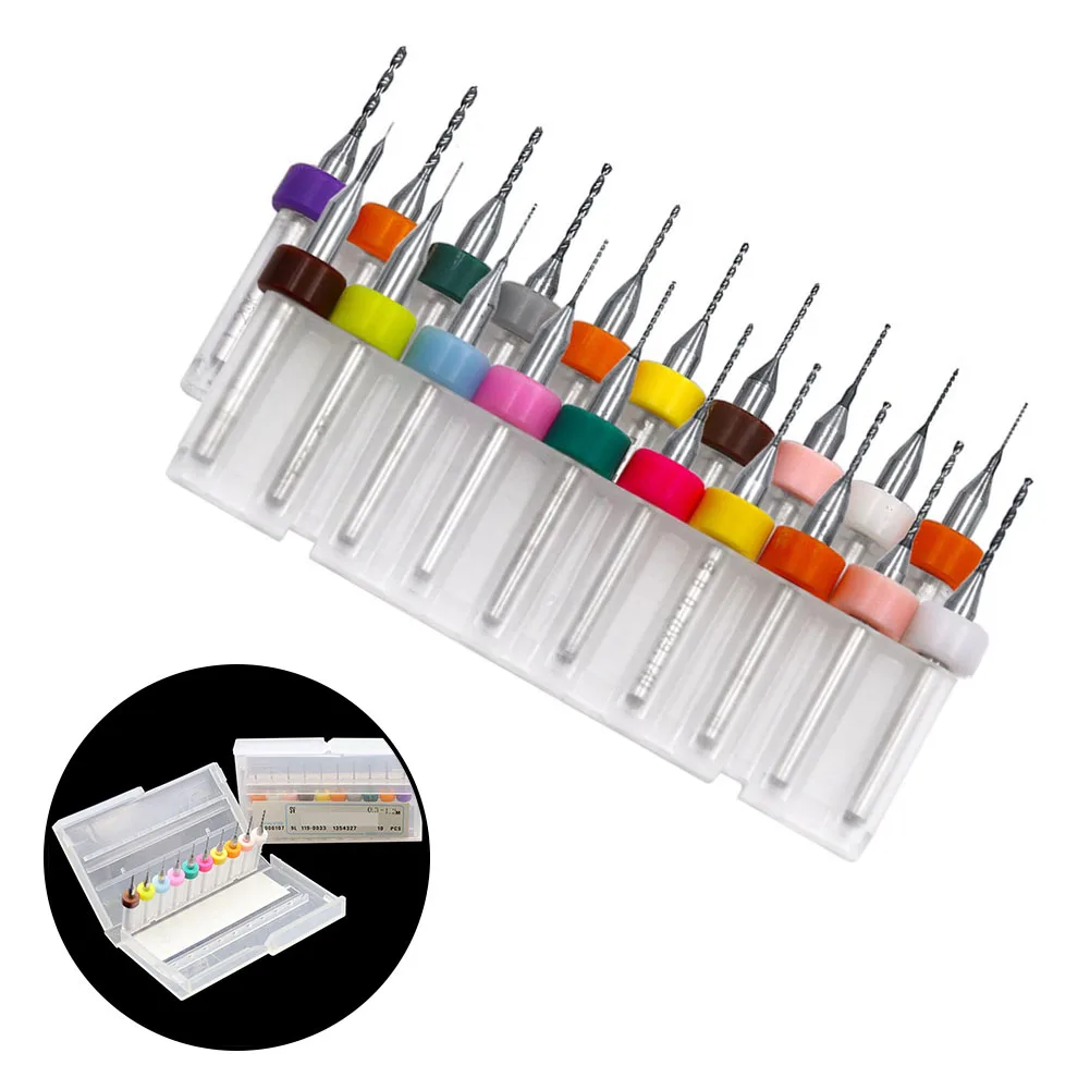 Mata Bor Ukiran Mata Bor PCB Tembaga untuk Papan CNC SMT PCB 12Mm 20 Buah/Set 38Mm Cincin Kalibrasi Warna-warni