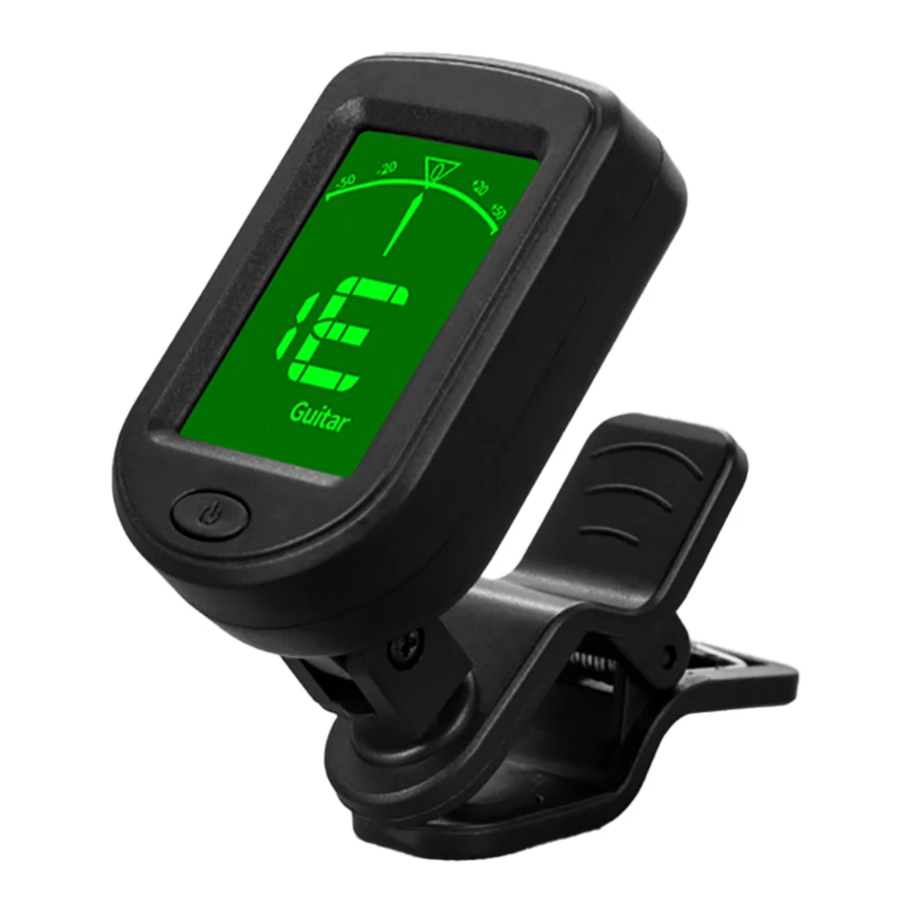 LCD Display Bass Violin Ukulele Tuner Chromatic Tuner Clip On Guitar Tuner for Guitar/Bass/Violin/Ukulele Chromatic Tuning Modes