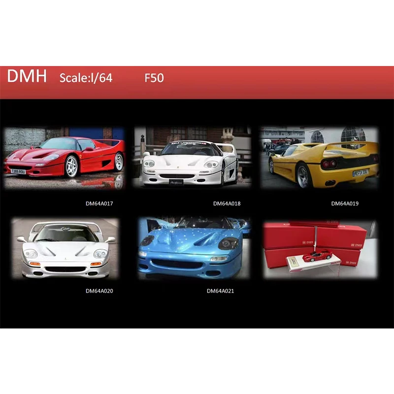 DMH In Stock 1:64 F50 Coupe Resin Diorama Car Model Collection Miniature Toys