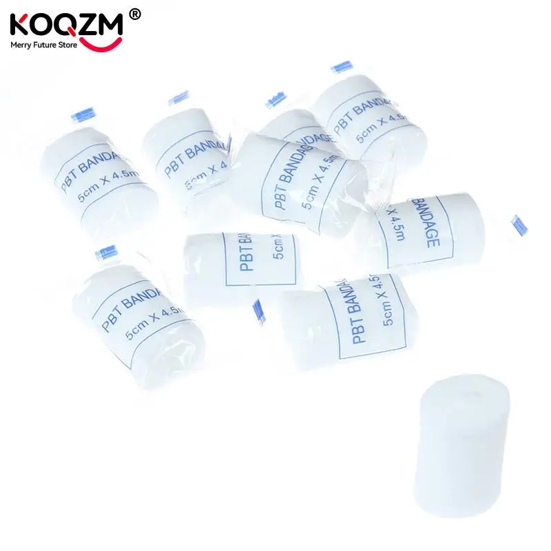 10 Rolls/lot 5cmx4.5m PBT Elastic Bandage First Aid Kit Gauze Roll Wound Dressing Nursing Emergency Care Bandage