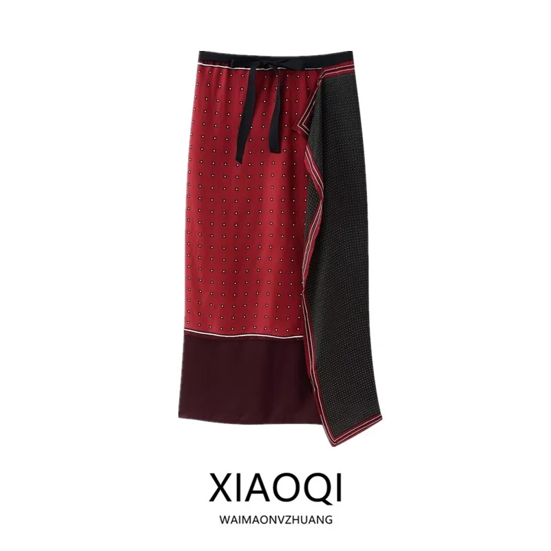 

Весна 2026: Женская модная универсальная юбка-полусолнце с принтом, прямого кроя, со средней талией, из других материалов, с другими отделками