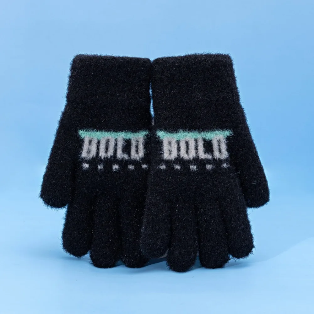 

5-10 Years Winter Thicken Velvet Children Baby Gloves Elastic Keep Warm Winter Gloves Soft Cute Warm Mittens