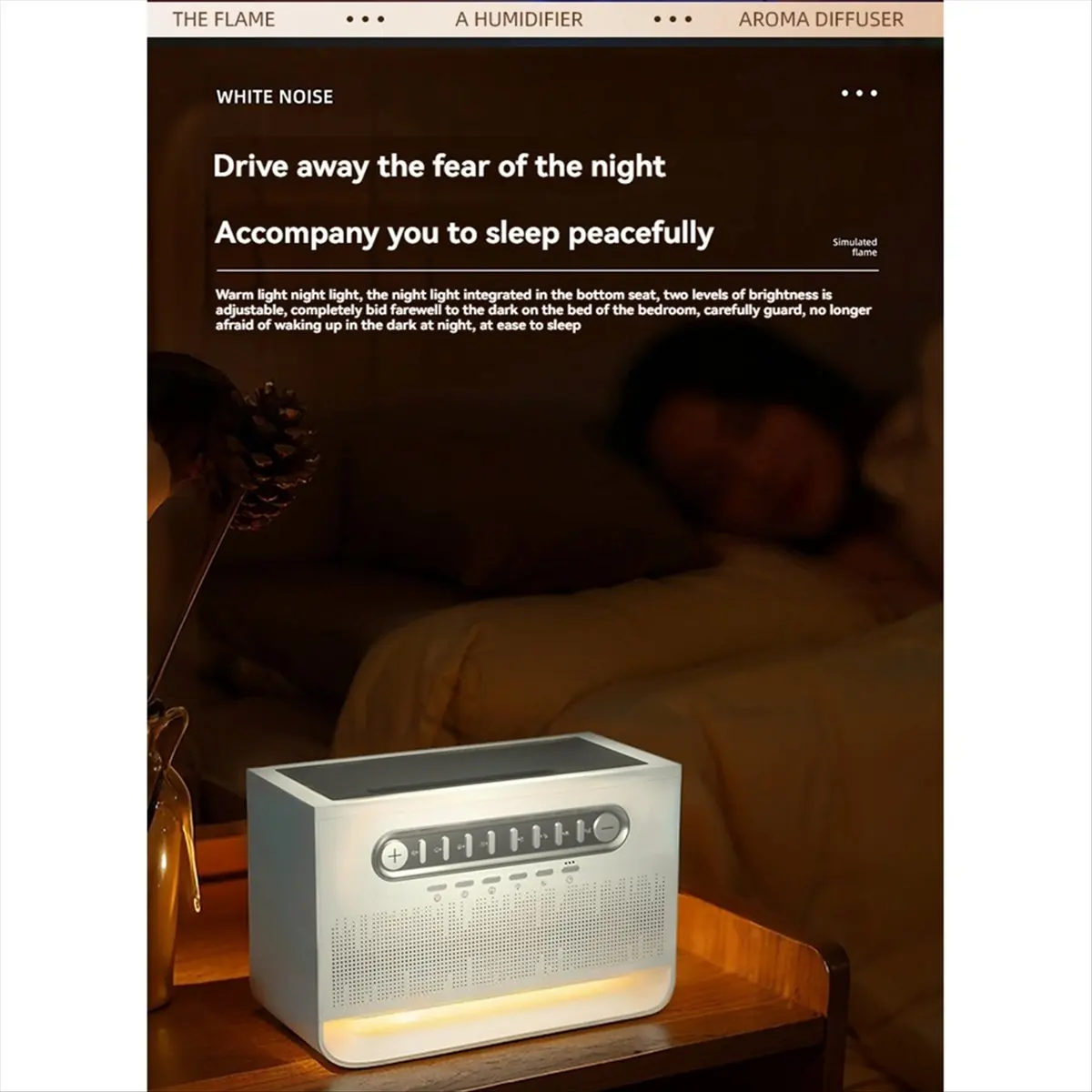 abzd-ホワイトノイズマシンディフューザー-エアアロマディフューザー-加湿器-8種類のホワイトノイズ、ナイトライト、bluetoothスピーカー付き