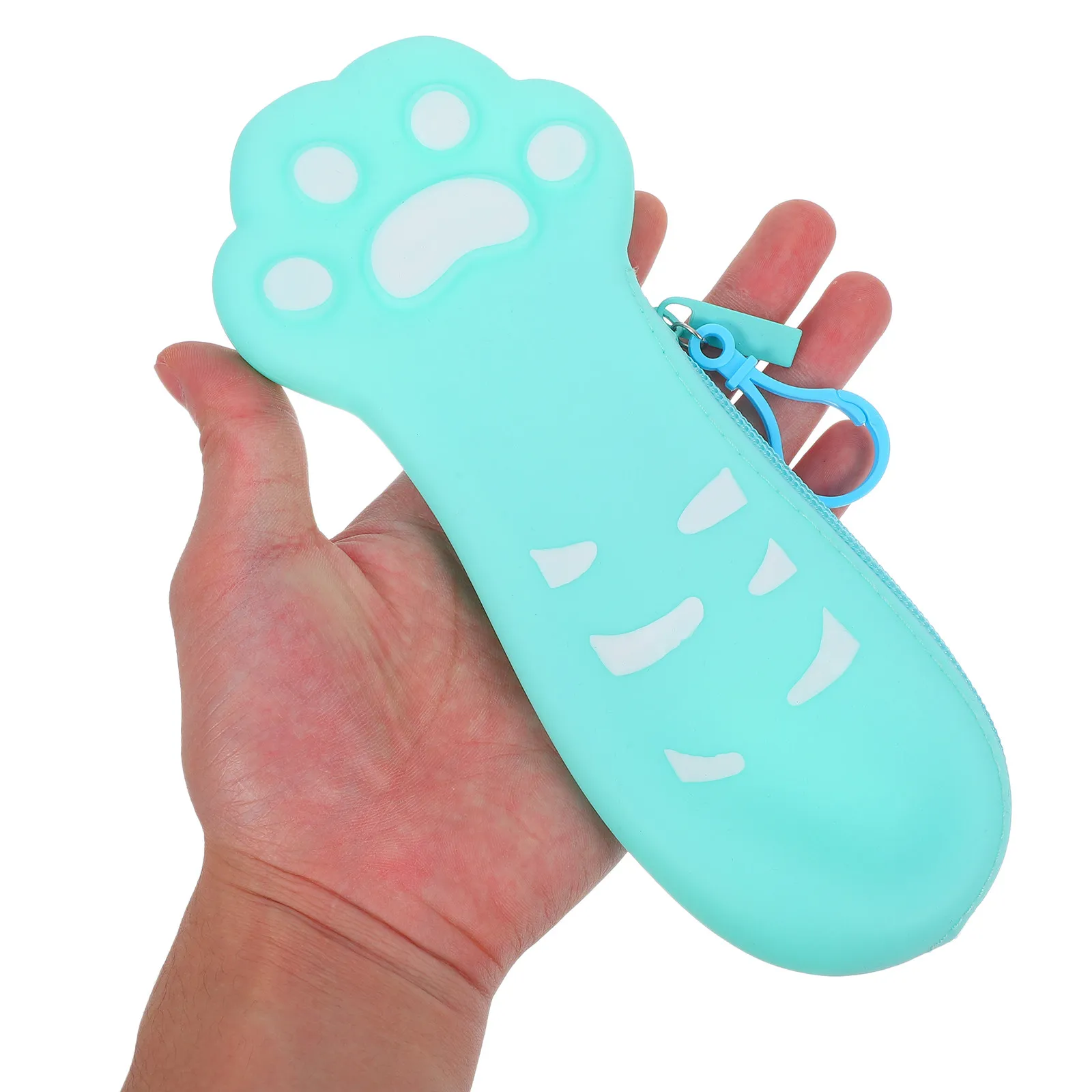 Silicone Pencil Case Cat Paw Design Cute Aesthetic Compact School Stationery Organizer for Kids Students Travel Daily Use