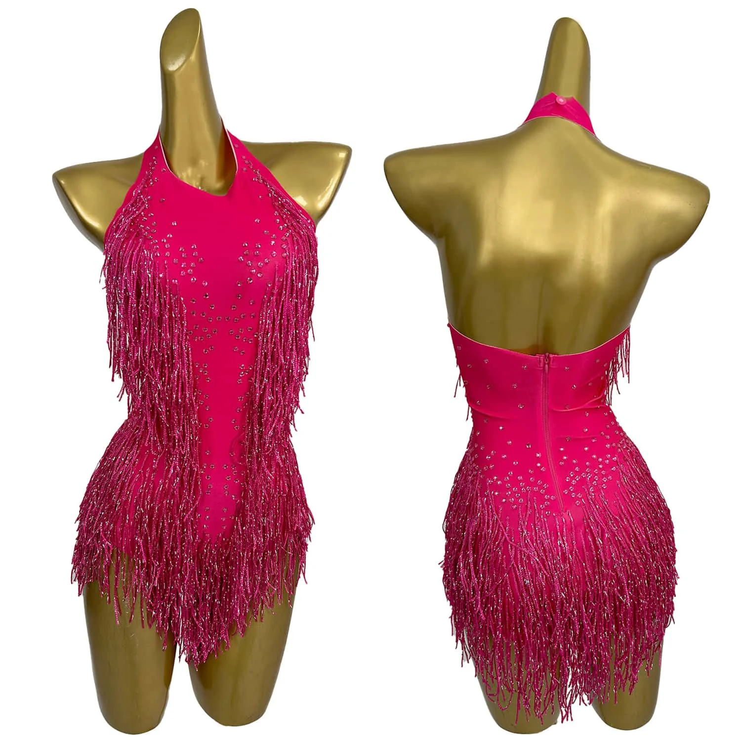 Sparkly Rhinestones Fringes Leotard Sexy Tassel Bodysuit One-piece Dance Costume Dancer Performance Show Stage Wear Xinliusu