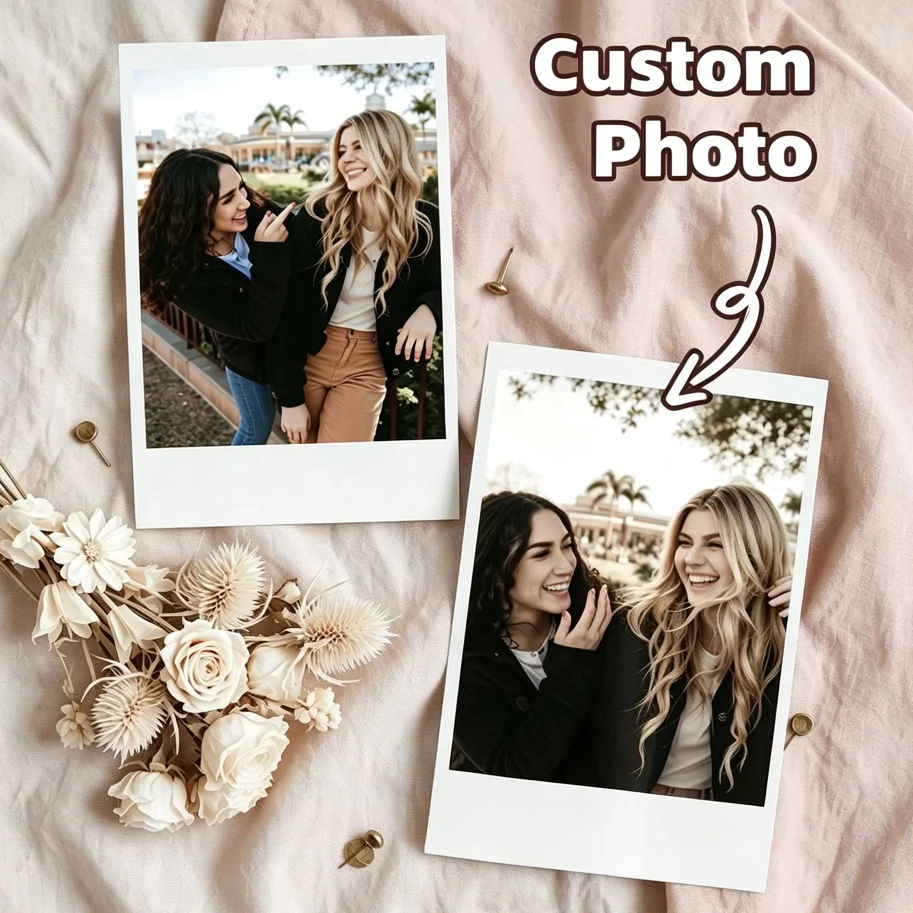 1/3/5Pcs Custom Printed Photos, Bespoke Couple Image Keepsakes for DIY Crafts, Memory Journal & Table Decor