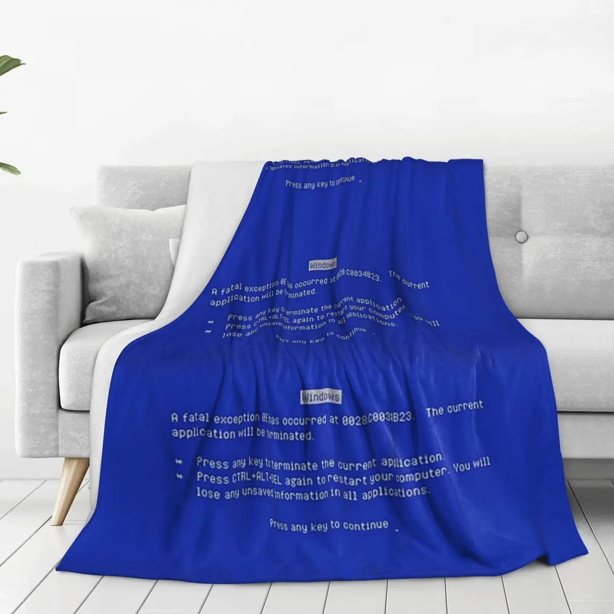 Blue Screen Of Death (BSOD) Blankets Flannel Breathable Throw Blankets Throw Blanket For Couch Bedding Office Throws Bedspread