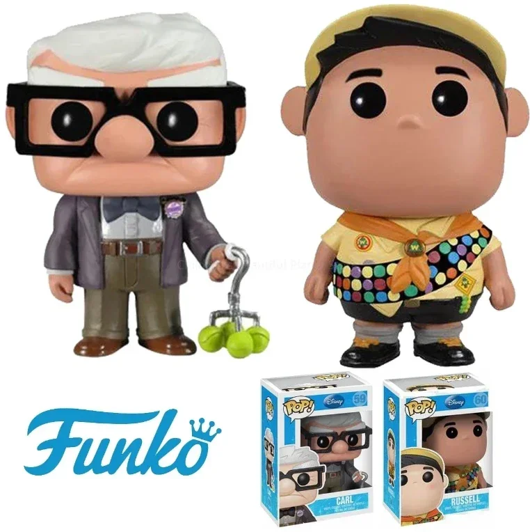 New FUNKO POP Disney Pixar Movie UP CARL #59 Russell 60# PVC Vinyl Figure Collection Model Toys for Children Birthday Gifts