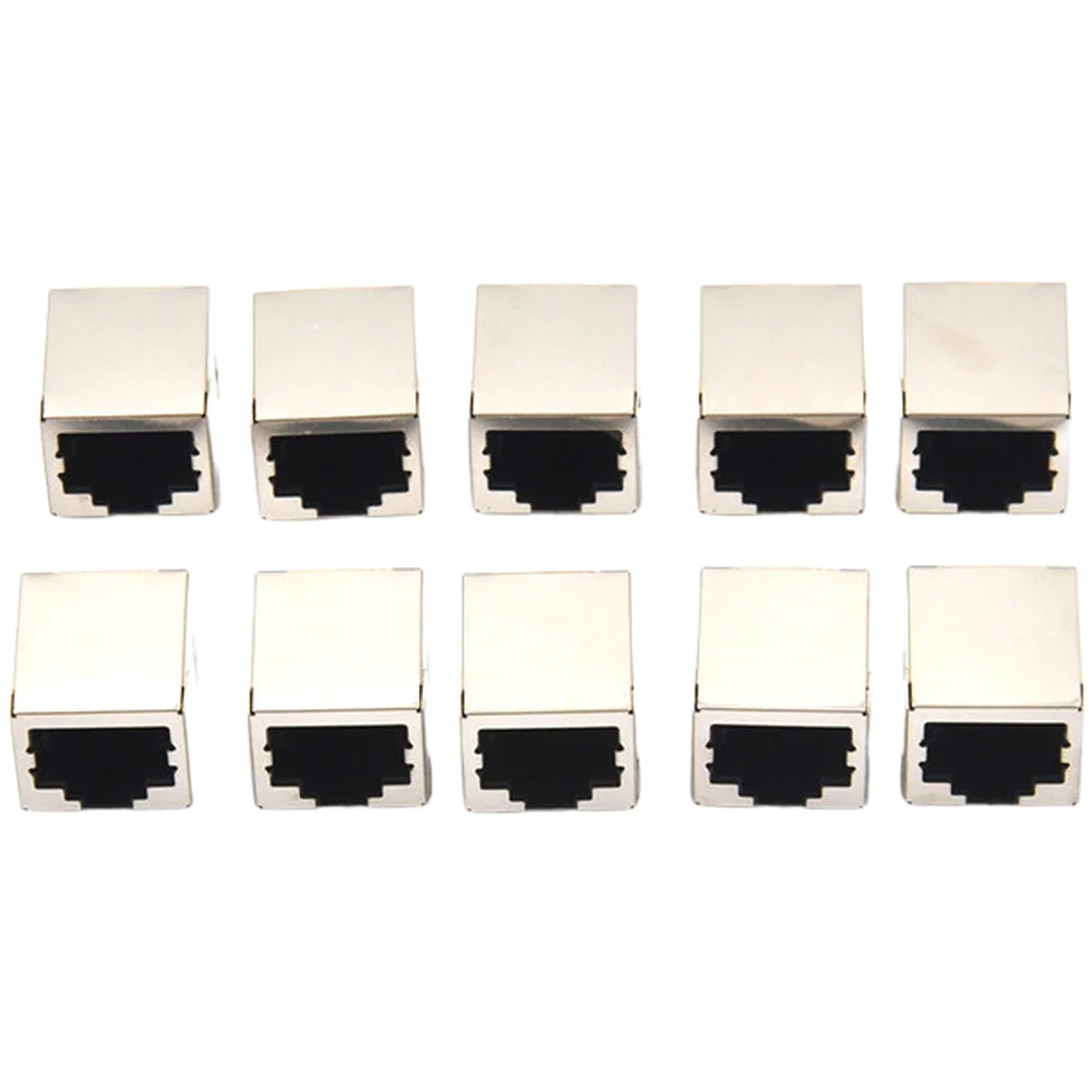 For RJ45 Female Socket Connectors For 8P8C 10PCS for PCB Mount Ethernet Network Cable Sockets Silver 18 x 13 mm