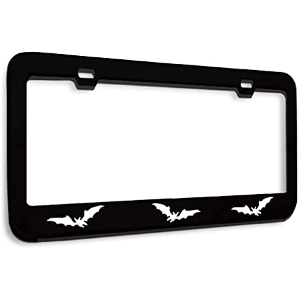 

Halloween Decor Metal License Plate Frame Bat Bats Animal Metal Tag Holder Car Accessories Black 2 Holes 1 Frame for Standard Us