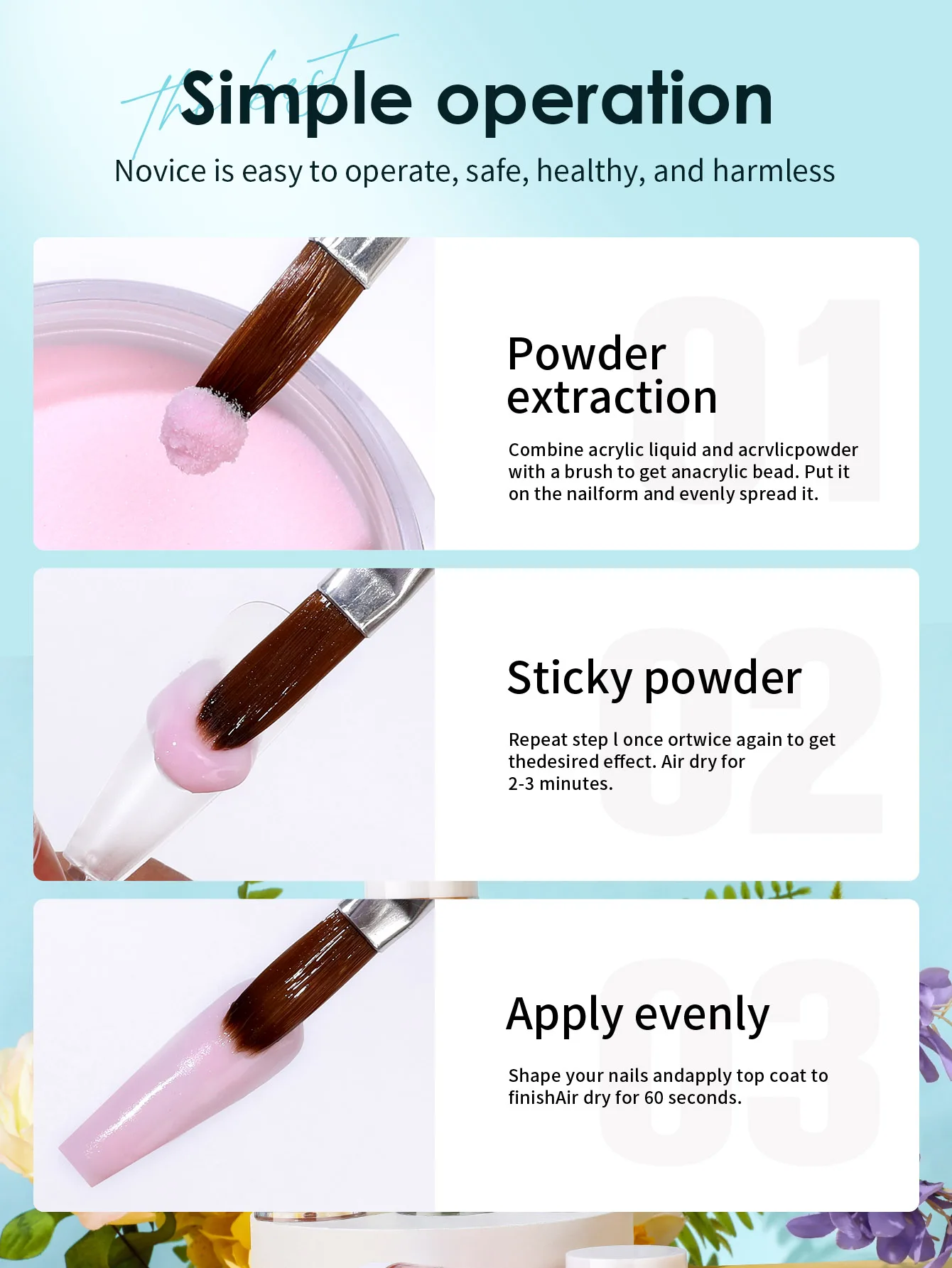 36 Farben Acryl-Nagelpulver (10 g/0,35 Unzen Glas), professionelles Polymer-DIY-Nagelset, französisches Maniküre-Verlängerungsset