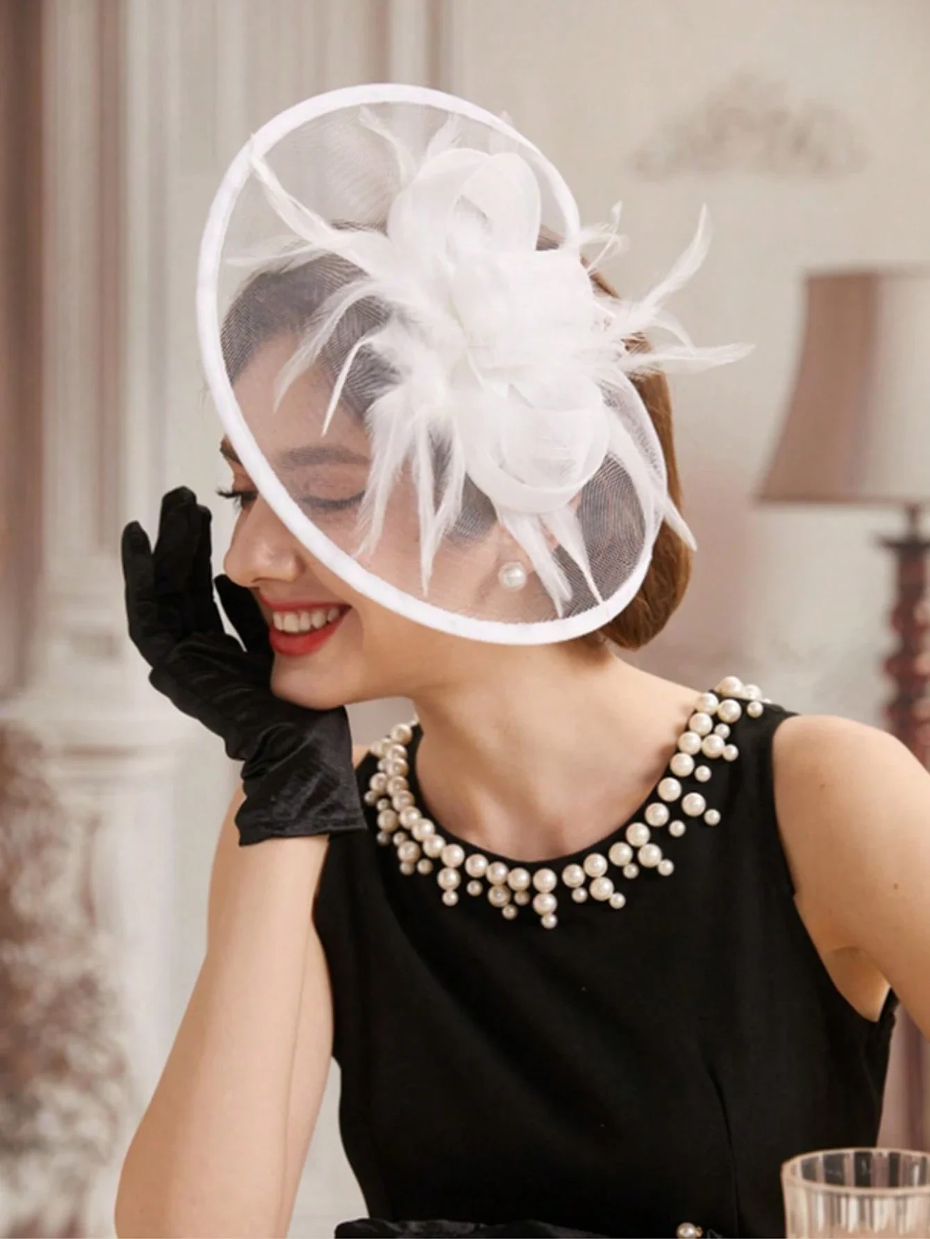 

1Pc Ffascinators Hats For Women Fancy Tea Party Hats Elegant 1950s Kentucky Derby Hats Feather Hair Clip For Bride Wedding