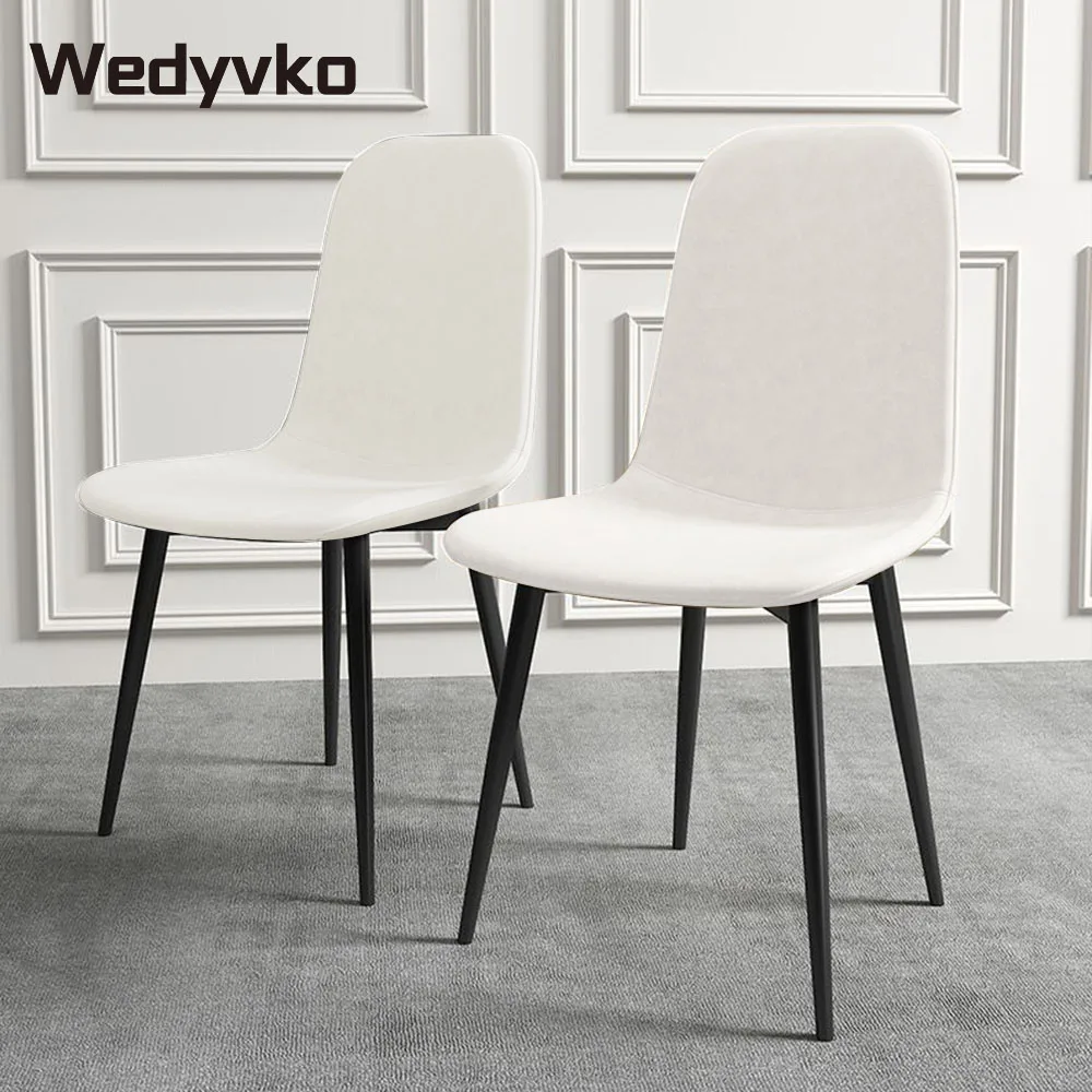 

Wedyvko Dining Chairs Set Of 2, Mid Modern Faux Leather Kitchen & Dining Room Chairs, Comfortable Dinner Chair Kitchen Chair,Rou