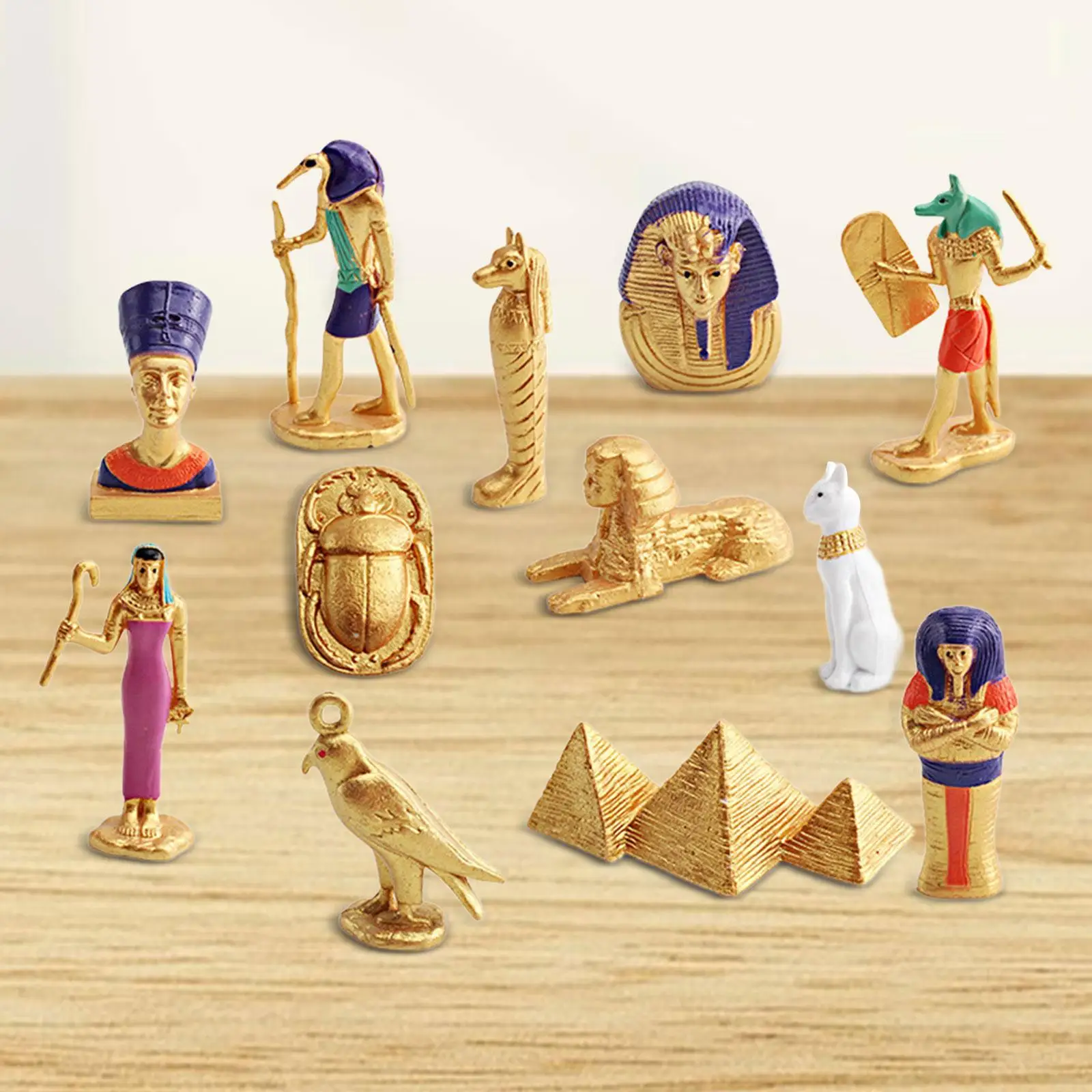 12Pcs Ancient Egypt Figures Pyramid Mummy Egyptian Toys for Gift Desktop