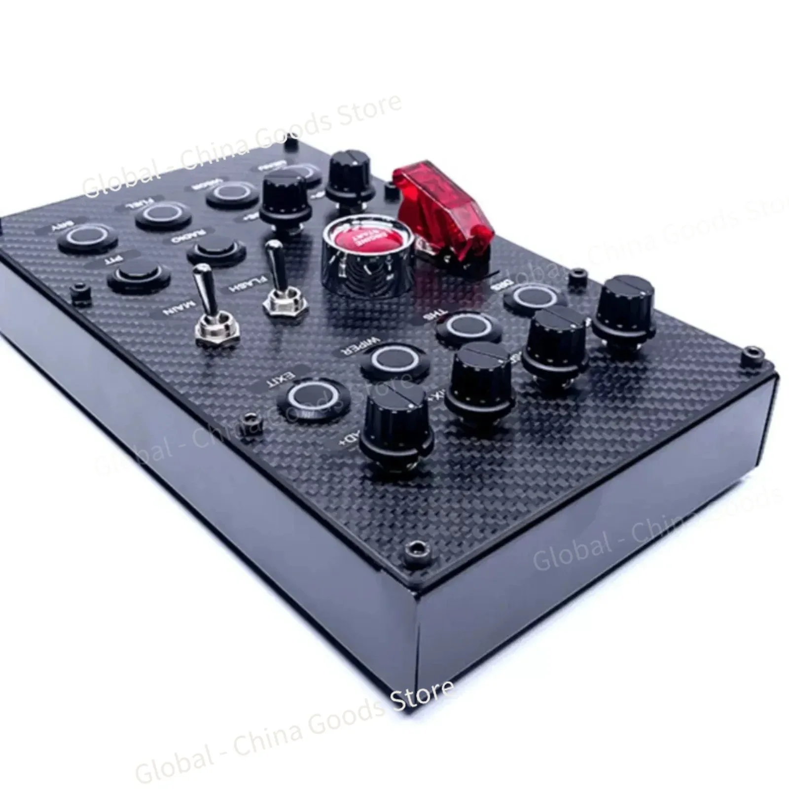 Кнопочная коробка SIMDT SIM Racing Control Box Racing Simulator с панелью из углеродного волокна + алюминиевый задний корпус