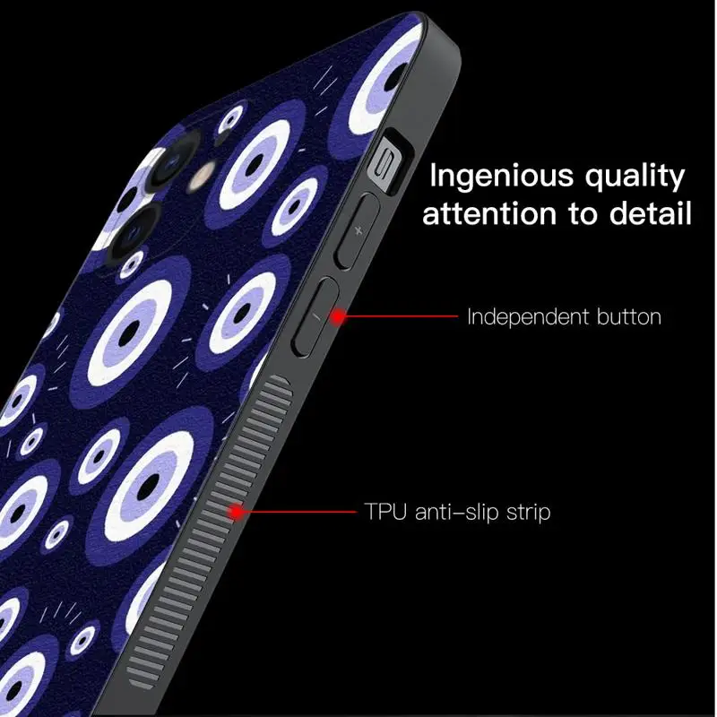 Phone Shell For Apple iPhone 15 14 13 12 11 Pro Max 13 12 Mini XS Max XR X 7 8 Plus Case Cover Blue Eye Nazar Boncugu Evil