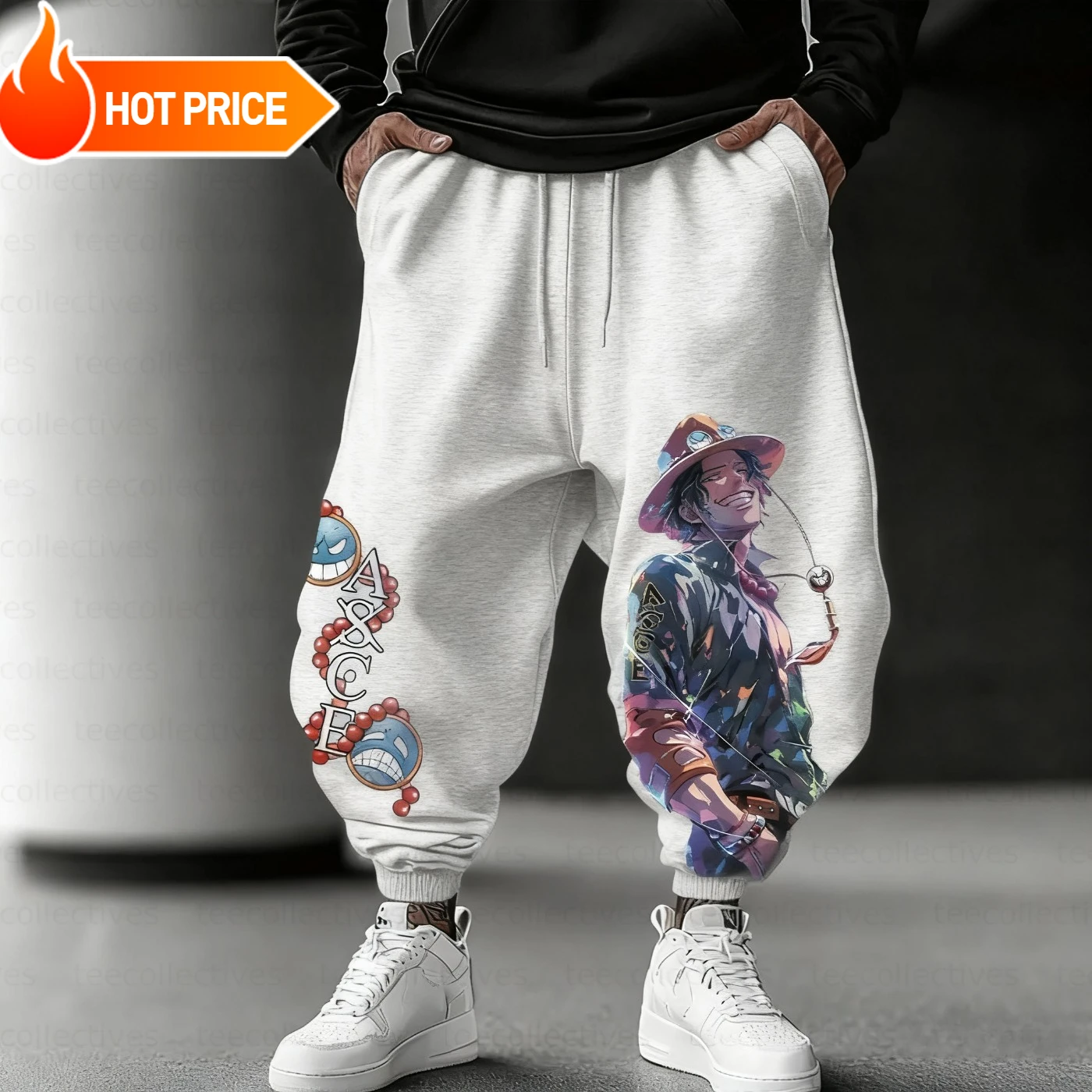

ACE Anime ONE PIECE Harajuku 2025 New Men's Cotton Pants Autumn Cotton Loose Women's Winter Casual Sports Tie Leg Sweatpants Y2K