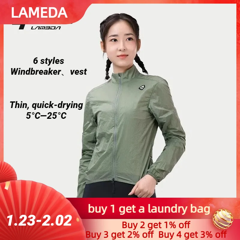 Lameda Women's Biker Jacket Windproof Cycling Clothes Cut Wind For Cycling Vest Thin Light Waterproof Cycling Bike Jacket