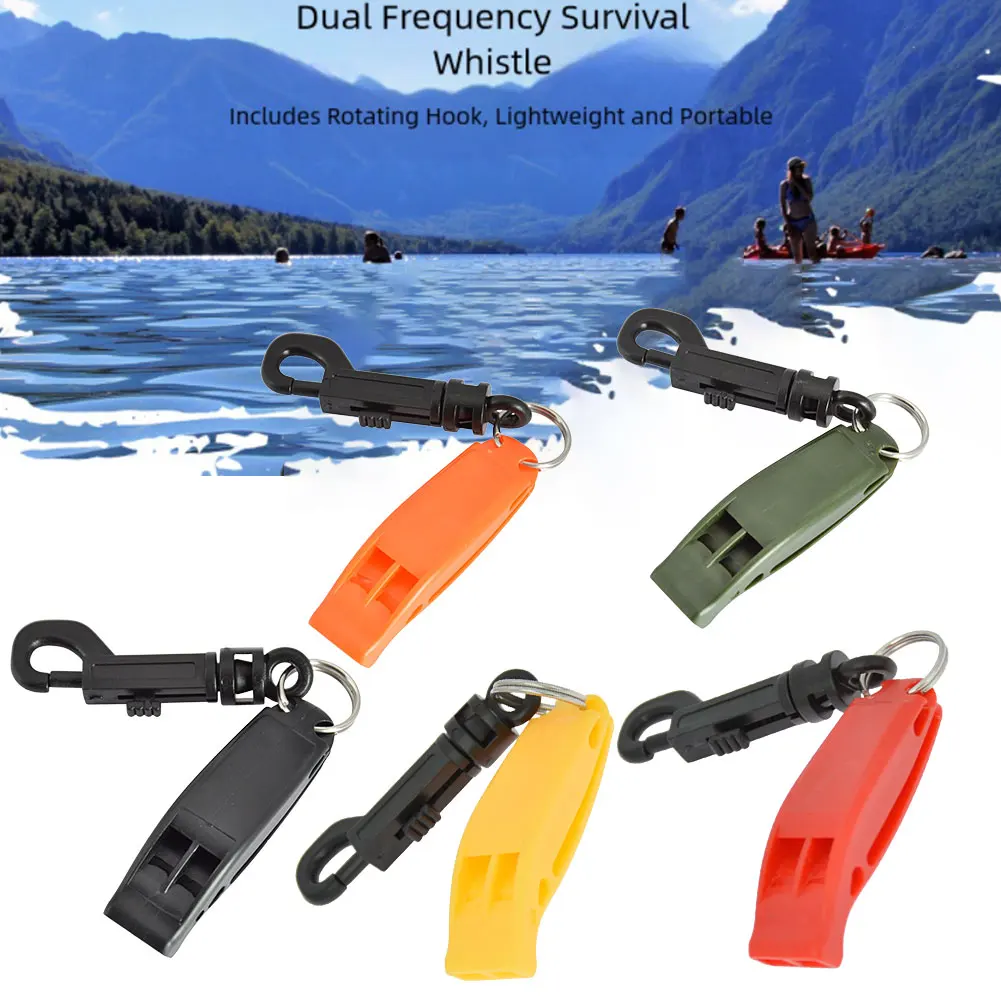 Outdoor Survival- Whistle Loud Emergency- Rescue- Signal For Camping Hiking Sports Competition Portable Plastic Safety Gear Tool