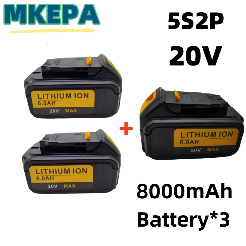 

2024 Новый 20 V 5S2P 8000mAh инструмент для замены батареи для DCB184 DCB181 DCB182 DCB200 20 V 5A 20 V 20 V 20 V батарея + 3A зарядка