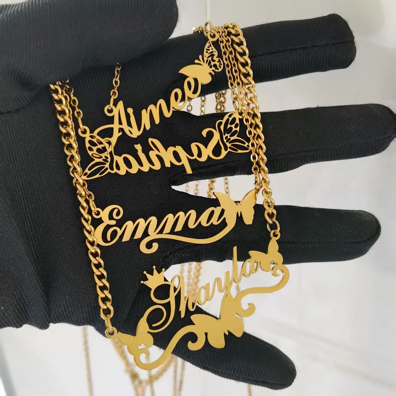 DHQH Multiple Styles Customized Name/Letter Necklace Personalized Letter Nameplates Pendant Necklaces Mother's Day Gift for Her