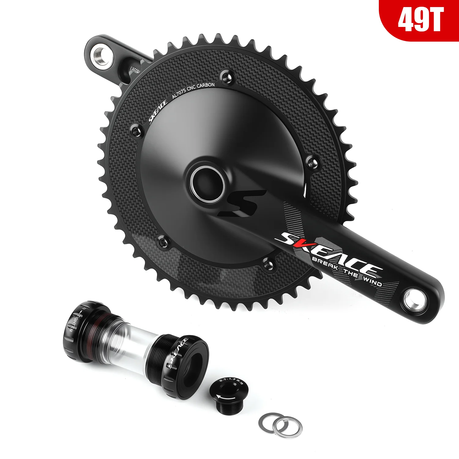 SKEACE Fixie Crank 49T/50T Break The Wind Crankset Carbon