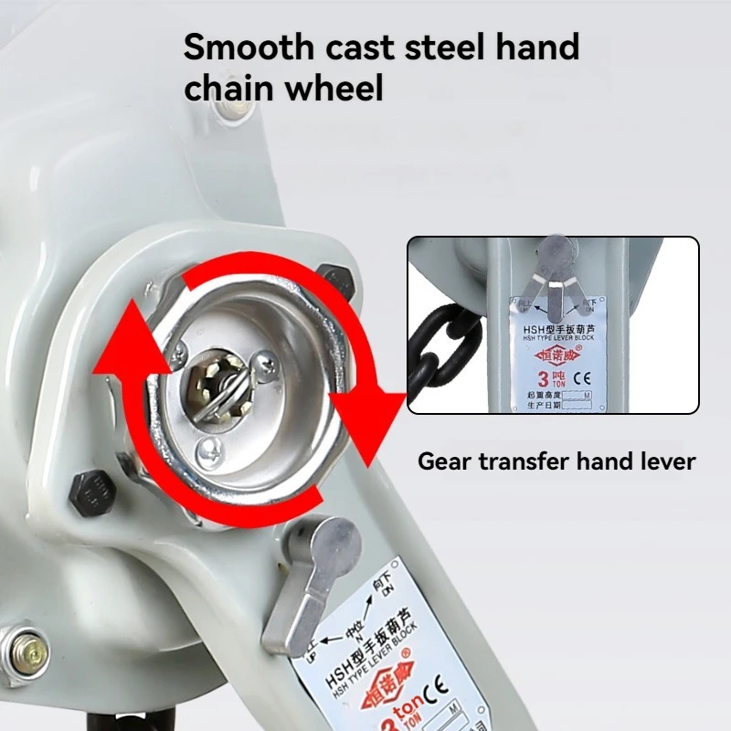 Heavy Duty Hand Operated Chain Hoist Tensioner 0.75 Ton 1 Ton 3m 6m Manual Hoist for Industrial Lifting and Pulling Applications