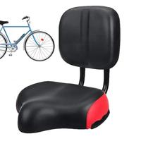 Bike Seat With Backrest Oversized Comfort Bicycle Saddle Replacement With Backrest Soft Back Rest Oversize Tricycle Saddle Seat