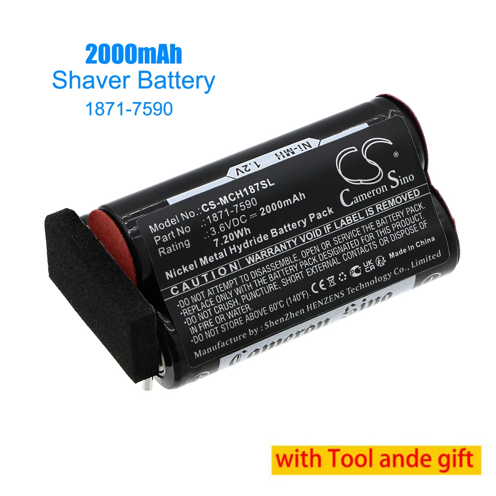 Cameron Sino 2000mAh 3.6V Battery 1871-7590 for Moser ChromStyle 1871 Wella Academy ChromStyle Super Cordless 1872 clipper