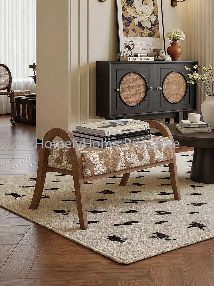 Shoe changing stool door home retro bedroom bedside stool dressing stool