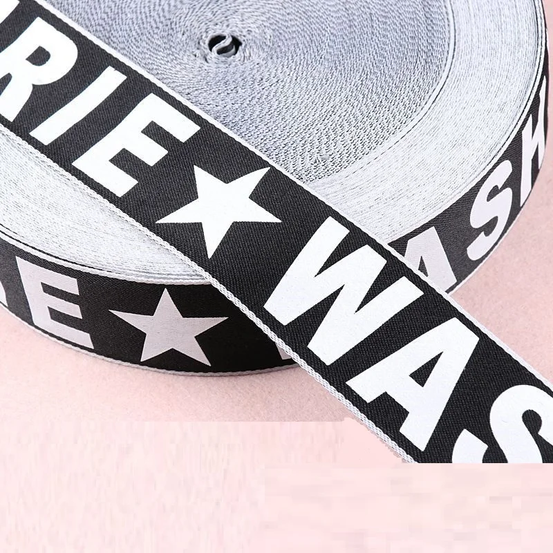 

2M 4cm Black White Letter Star printed Grosgrain Ribbon Trim Handmade Sewing Accessories DIY Craft Supplies christmas ribbon