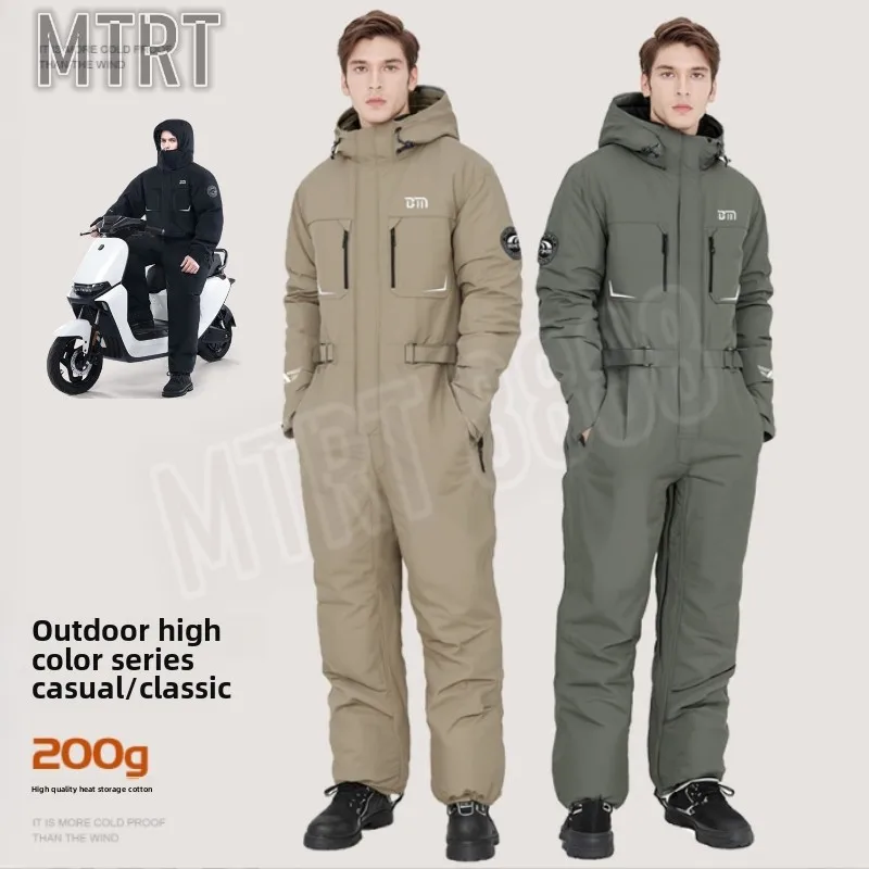 Motorcycle Windproof Clothing Winter Thickened Insulation Waterproof Moto All-in-one Suit Rider Coldproof Clothes Kart Suit