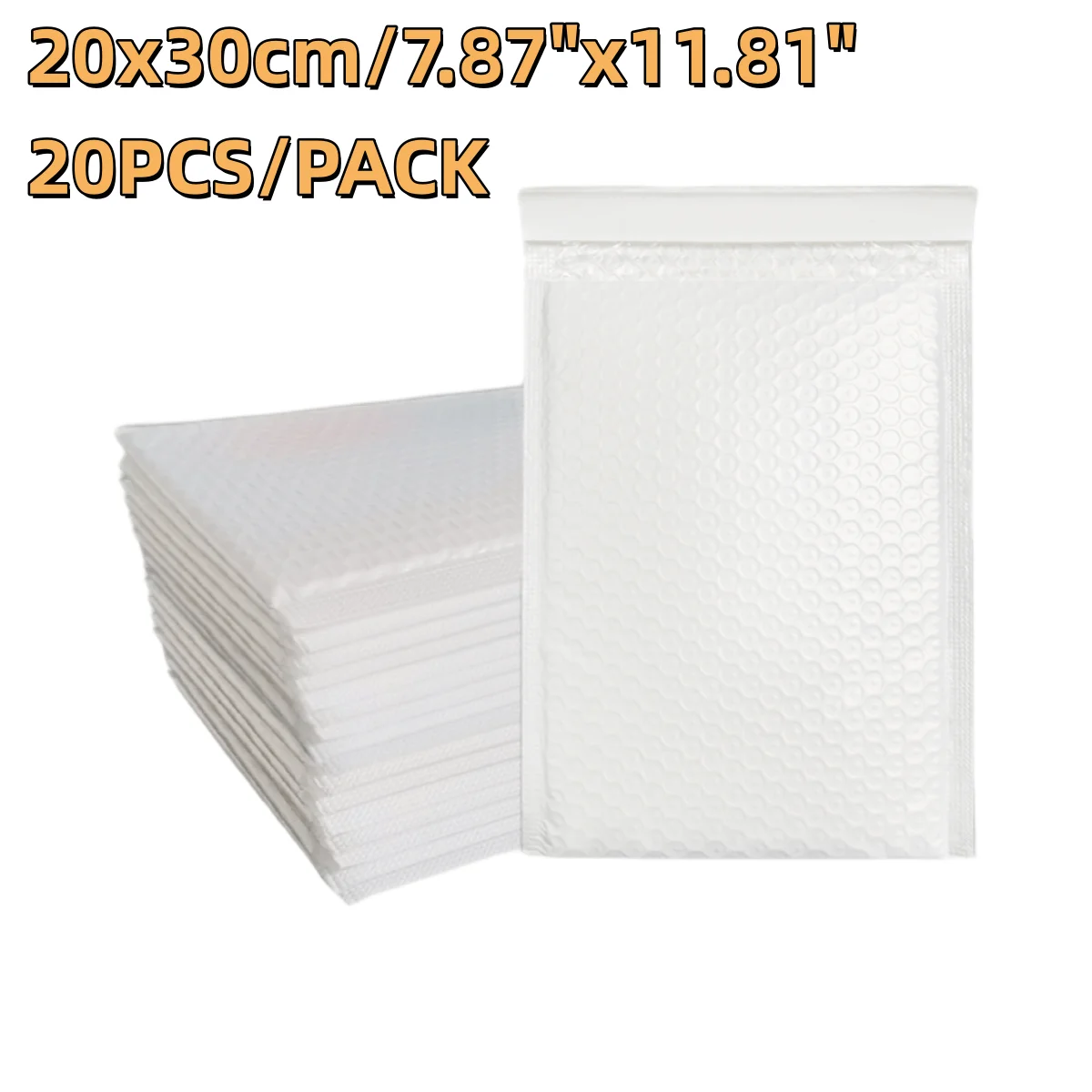 20pcs 20x30cm X-Long White Bubble Mailers Poster Print Shield Padded Envelopes for Artwork Documents Large Flat Items Delivery