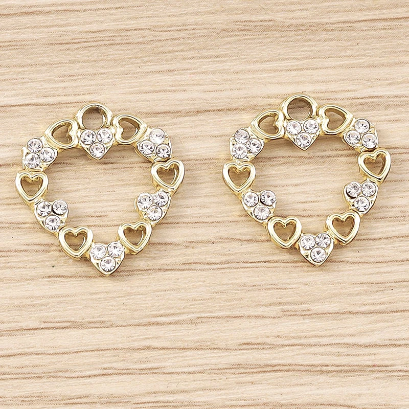 Tusember 10 Stück exquisite silberfarbene Kristall-Liebesherz-Charms für die Schmuckherstellung, modische Ohrringe, Halsketten, DIY-Anhänger – Detail 36