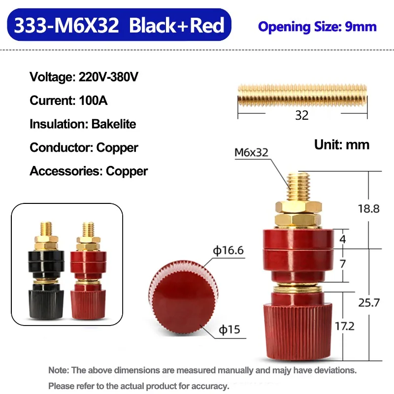 Messing-Bindungsklemmen-Set M6/M8/M10 Hochstrom-Anschlussklemmen für Wechselrichter, Schweißgeräte, Batterien, Verstärker, Lautsprecher – Detail 1