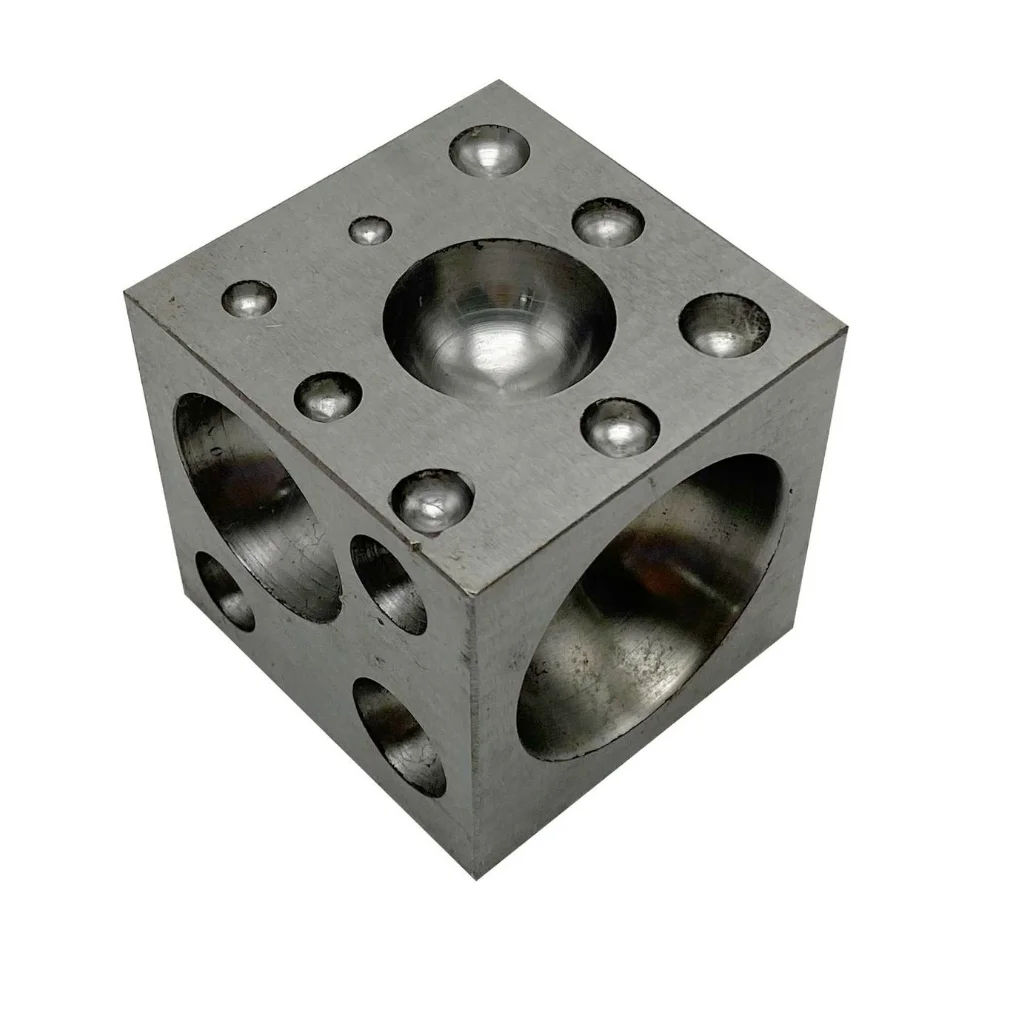 Dapping Block Square with Polished High Carbon Steel Cavities Bell Making Punching Tools Jewelry Making Tools