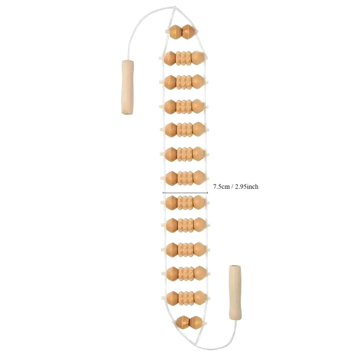 جهاز تدليك الظهر بحبل A71P - أداة تدليك 39.4 بوصة للظهر والرقبة والساقين والخصر وأسطوانة التدليك الخشبية #6