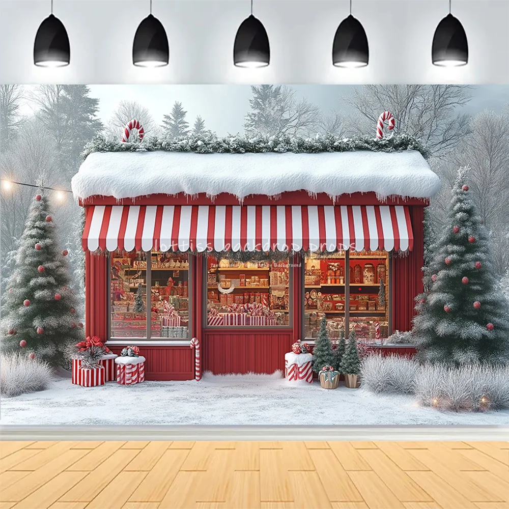 Winter Christmas Wonderland Festive Windows Photography Background Snowflakes Tree Birthday Party  Studio Backdrops AZ-07