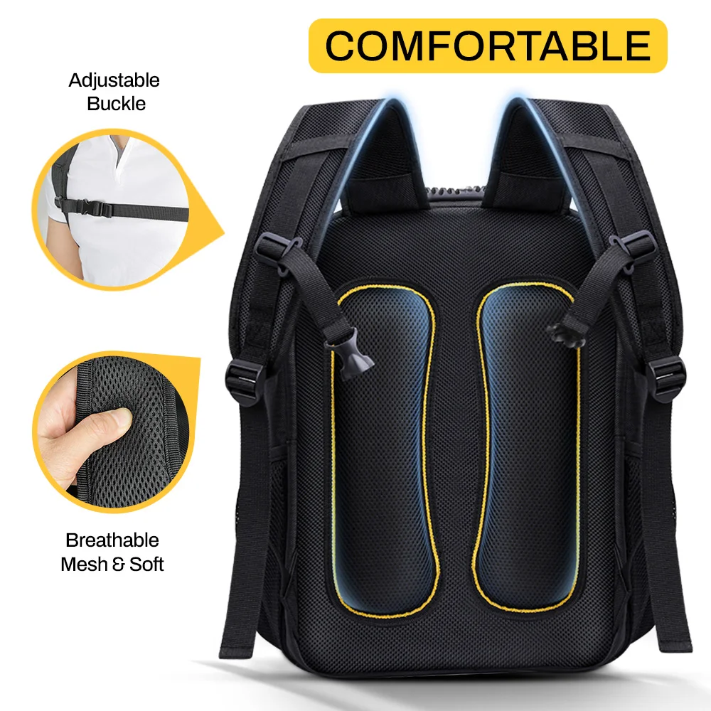 Mochila de ferramentas, bolsa de ferramentas para eletricista com vários bolsos e compartimento acolchoado para laptop, organizador de ferramentas durável de malha não impermeável