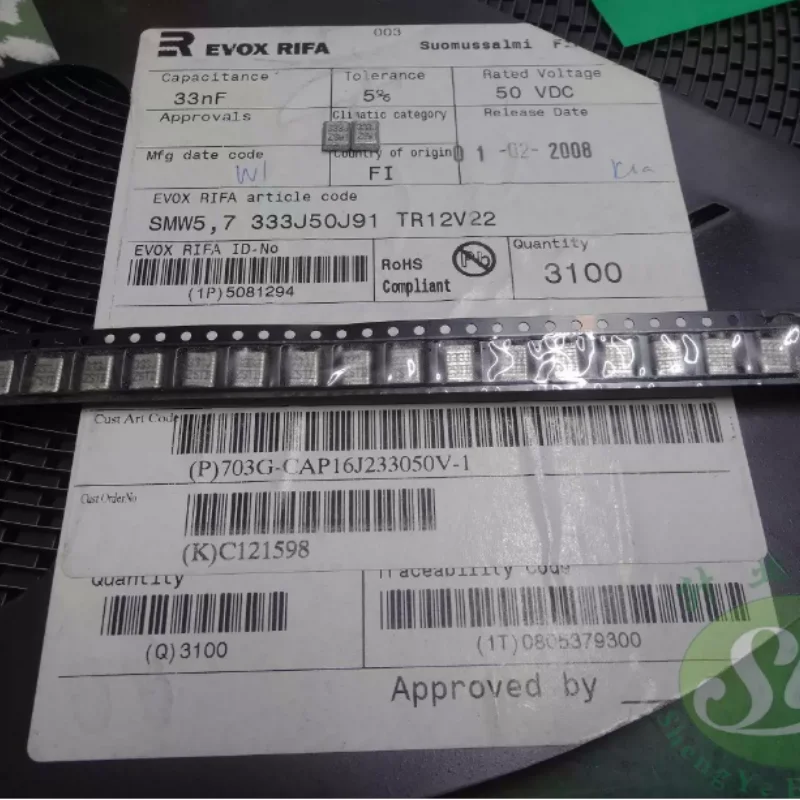 10pcs-100pcs RIFA SMW5.7 0.033uf/50v 33nf 33000pf 333 brand new patch film capacitor