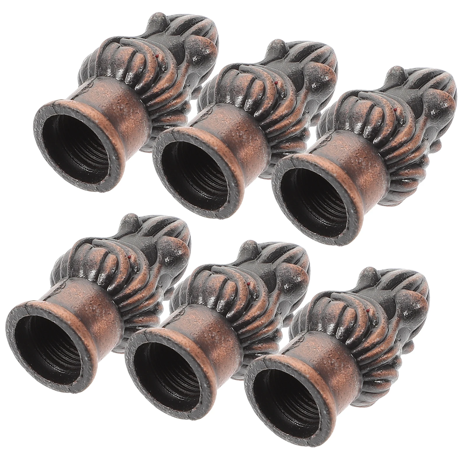 

6Pcs Lamp Finials Solid Metal Alloy Durable Lamp Shade Holder Decorative Screw Caps for Crystal Chandeliers Lighting Fixtures