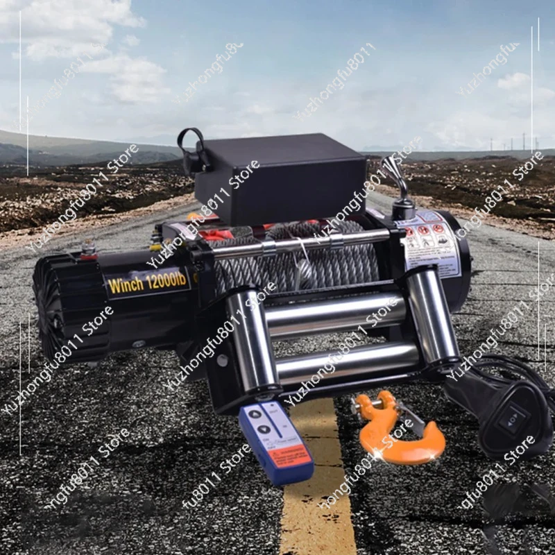 

12V/24V Electric Winch 3000LB Off-Road Heavy Duty Car Trailer ATV Remote Control 8M Steel Cable Electric Winches Kit 1360