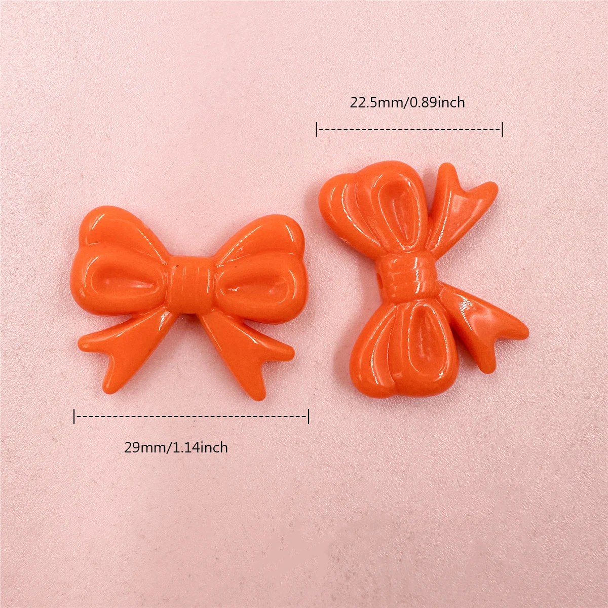 5Pcs/bag 22.5*29mm Bowtie Bowknot Beads Acrylic Jelly Colored Handmade Material Jewelry Accessories Hairpin DIY Ornament