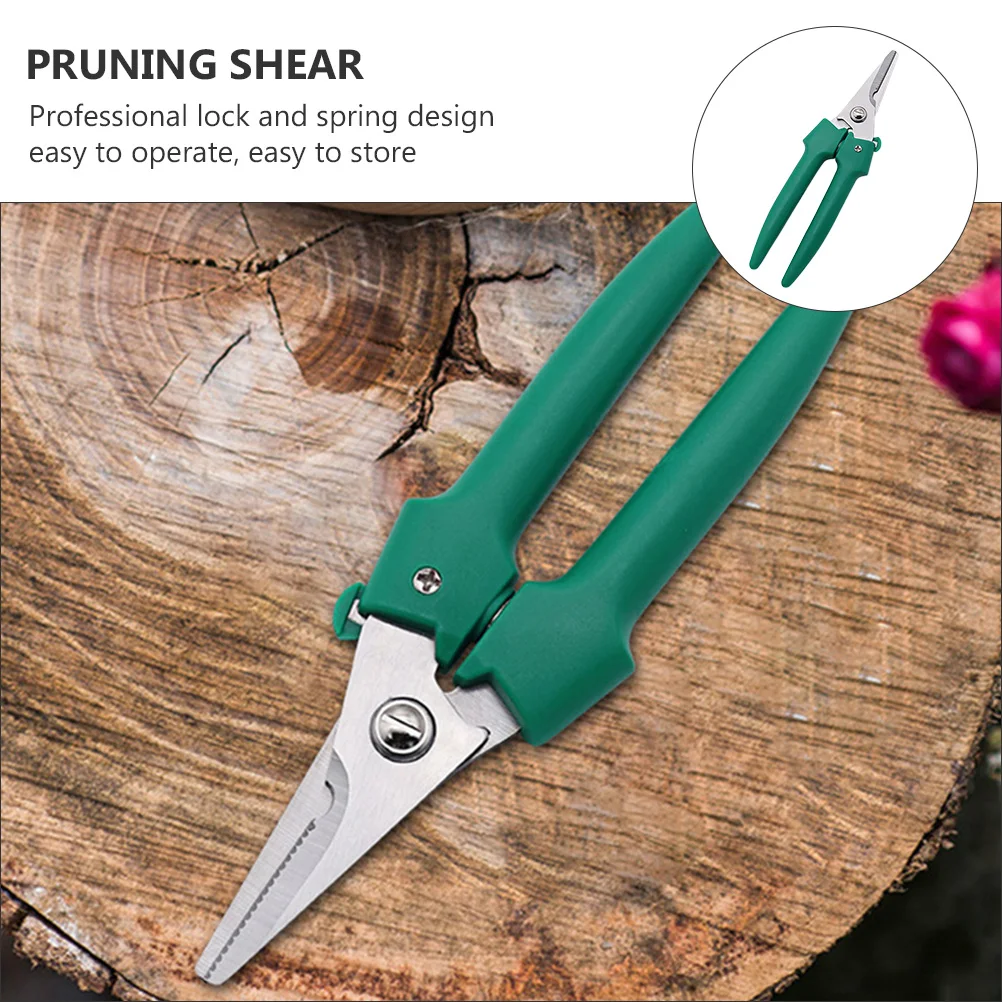 

1pc Stainless Steel Ergonomic Garden Pruning Shears Non-Slip Handle Professional Lock Spring Durable Rust-Resistant Trimming
