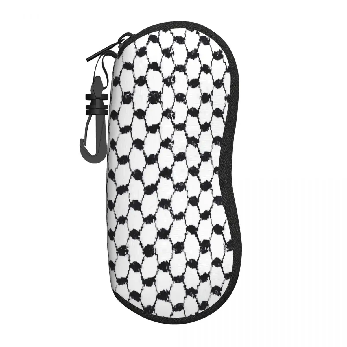 Palestinian Keffiyeh Symbol Glasses Case Cover Black White Zipper Sunglasses Case Men Daily Glasses Box Classic Eyewear Bag