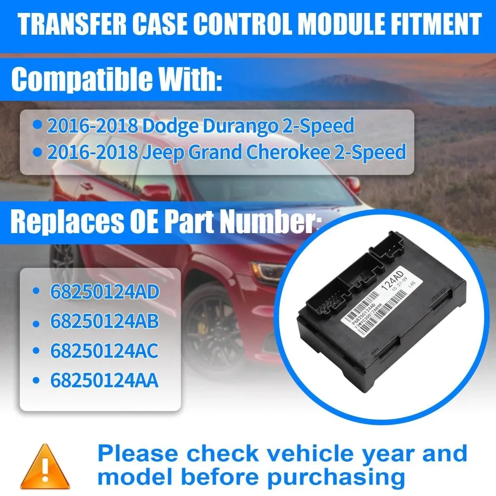68250124AD 68250124AA 68250124AC Transfer Case Control Module For 2016 2017 2018 Jeep Grand Cherokee Dodge Durango Sport Utility