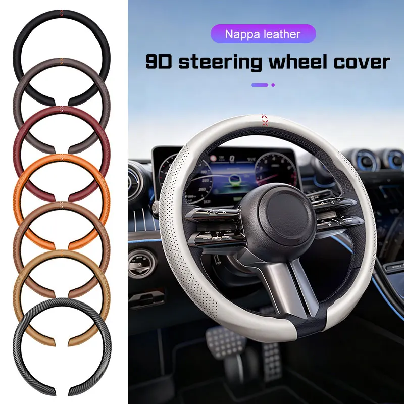 Car Steering Wheel Cover Leather Sweat Absorption Anti-slip Tools For Subaru Crosstrek Forester Impreza Legacy Ascent Outback