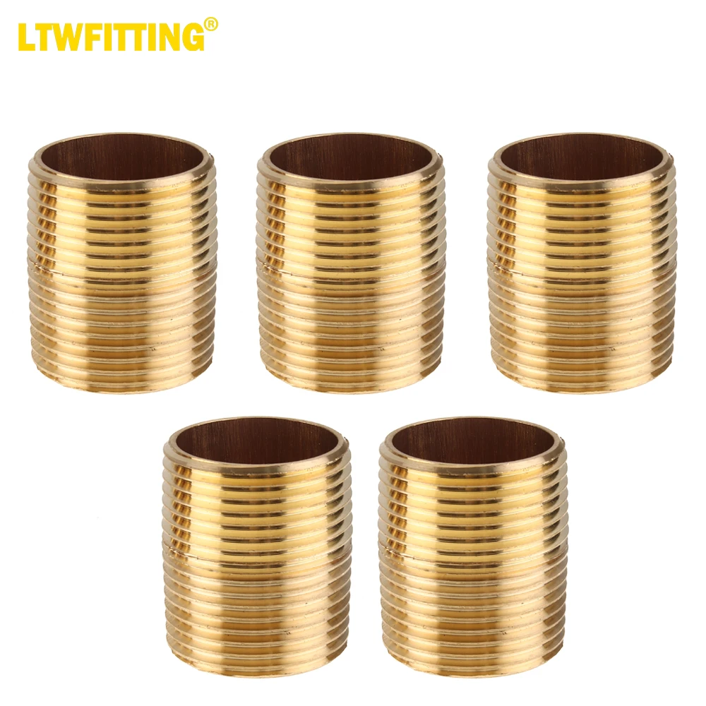 

LTWFITTING Brass Pipe Close Nipples Fitting 1" Male NPT(Pack of 5)