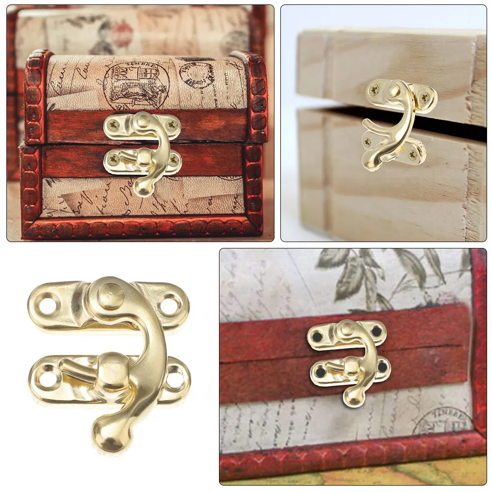 20pcs 금속 Hasp 걸쇠 래치 잠금 상자 Diy 공예에 대 한 빈티지 호른 잠금 나무 보석 상자 캐비닛 도구 상자 가방